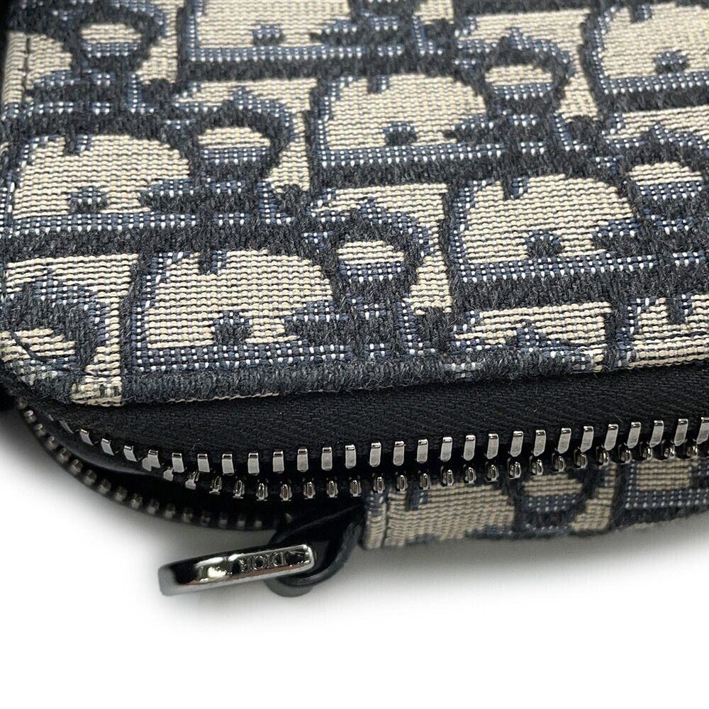 Christian Dior Shoulder Bag Oblique Zip Clutch Jacquard Trotter - Picture 8 of 12